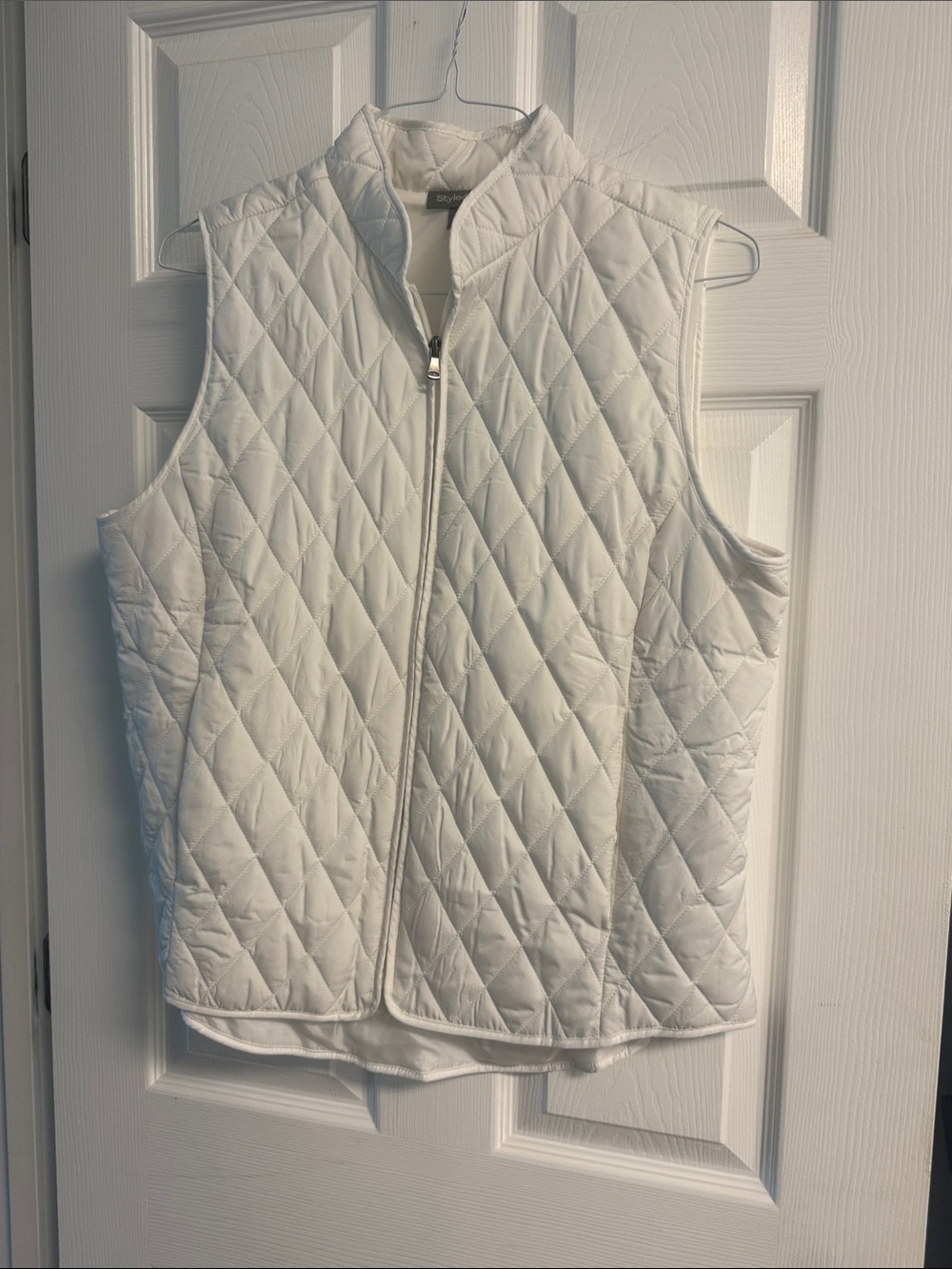 Style & Co. Quilted Diamond-Pattern Vest - White